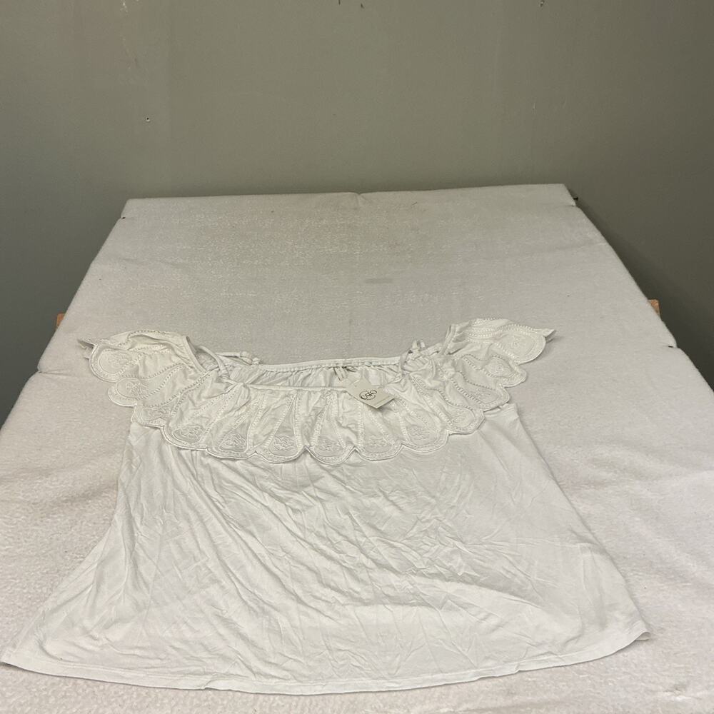 Cato Women’s Ruffled White Top Off The Shoulders Sz XL NWT, 3587